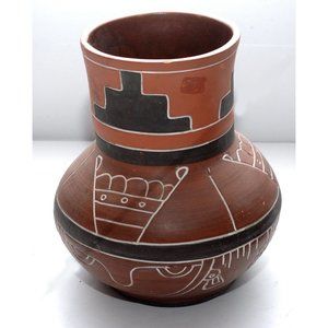 Armando de Mexico Pottery Pot Vase Geometric Sgraffito